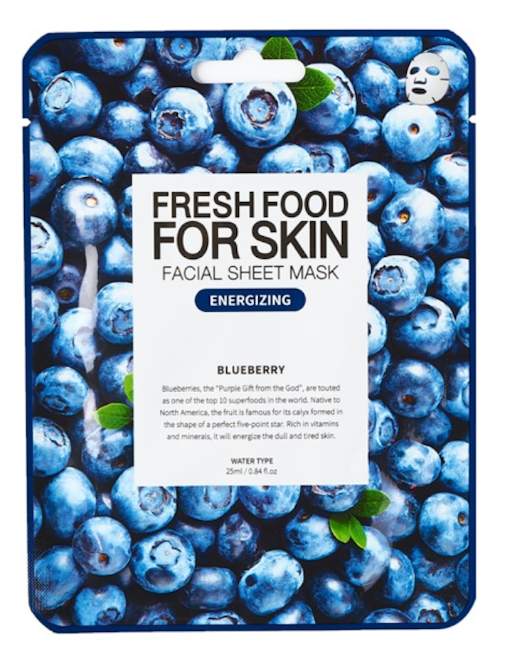 Fresh Food For Skin Facial Sheet Mask (Blueberry) Energizing 25 ml