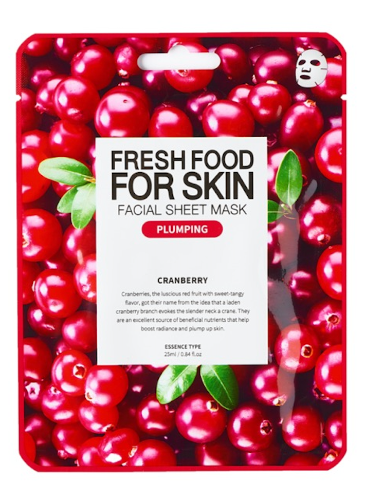 Fresh Food For Skin Facial Sheet Mask (Cranberry) Plumping 25 ml