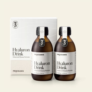 Proceanis Hyaluron Drink Doppelpack 2 x 200 ml mit Glas